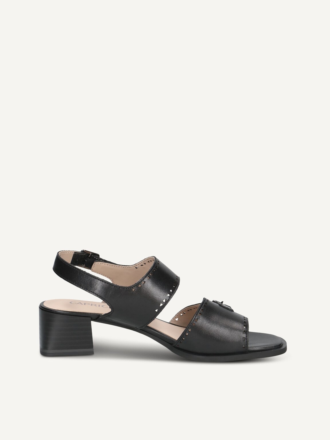 Caprice, Leather Heeled sandal - black BLACK NAPPA, image 3 of 5
