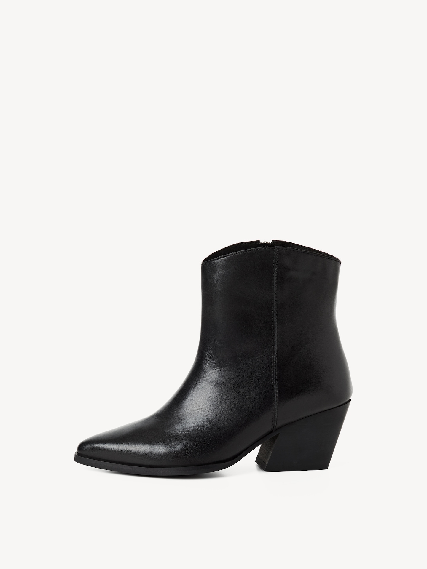 Marco Tozzi, Leather Bootie - black, BLACK