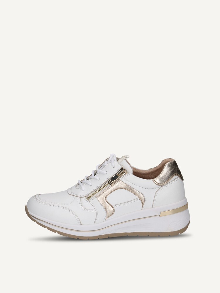 Caprice, Leather Sneaker - gold WHITE/LT GOLD, image 3 of 6