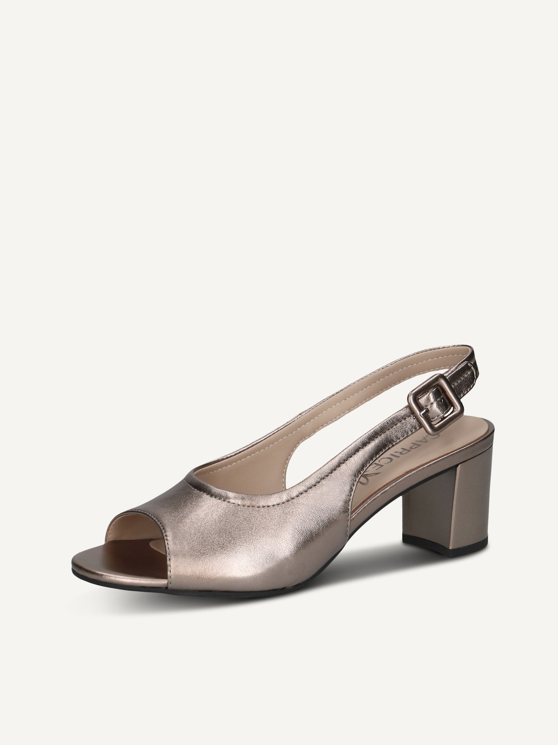 Caprice, Leather Heeled sandal - metallic BROWN METALLIC, image 1 of 5
