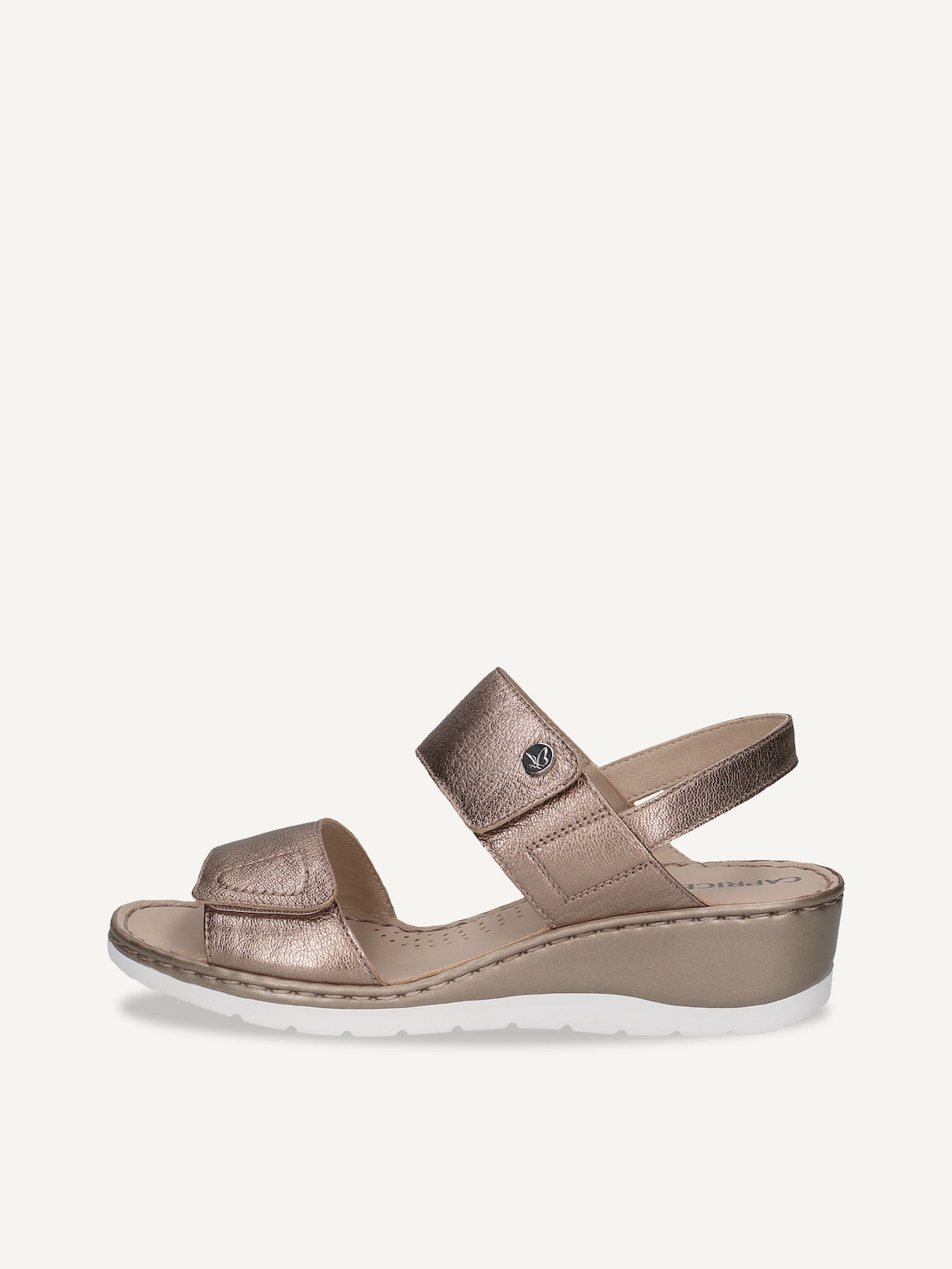 Caprice, Leather Heeled sandal - brown TAUPE METALLIC, image 3 of 6