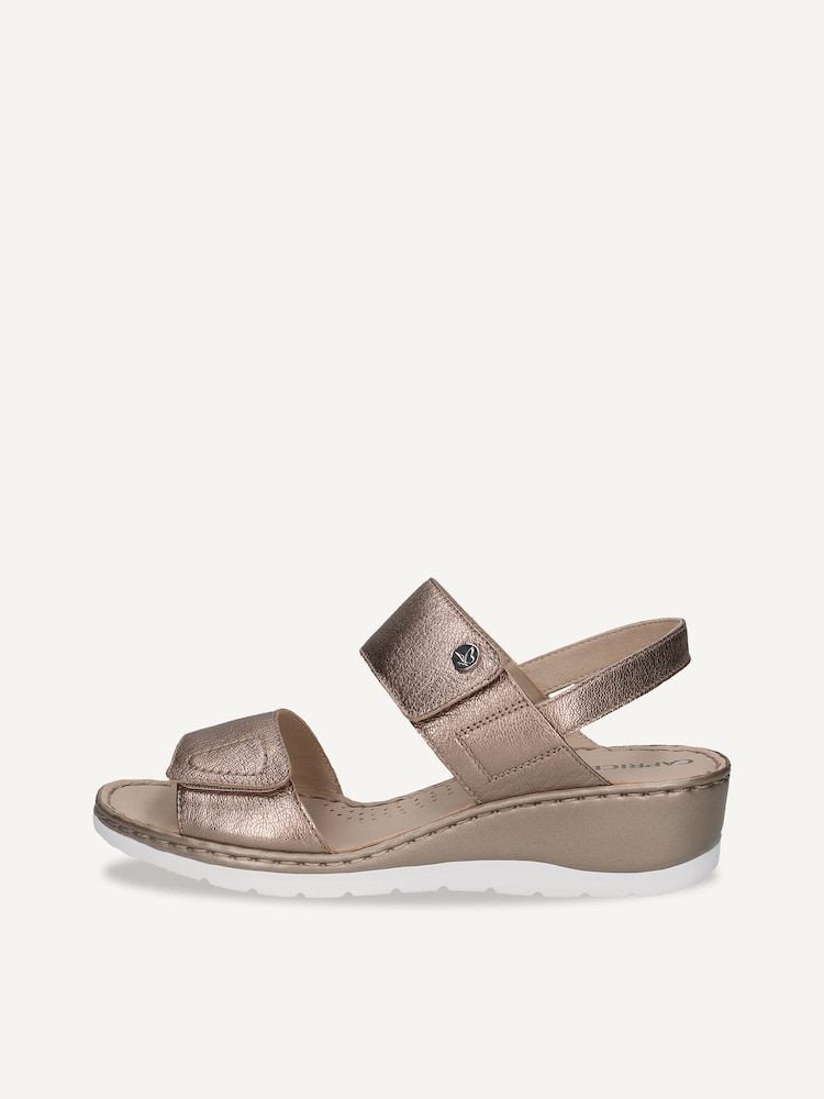 Caprice, Leather Heeled sandal - brown TAUPE METALLIC, image 3 of 6