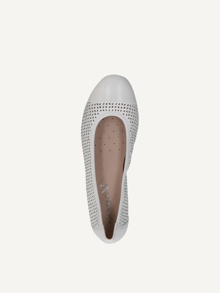Caprice, Ballerine en cuir - blanc WHITE SOFTNAP., image 4 sur 5