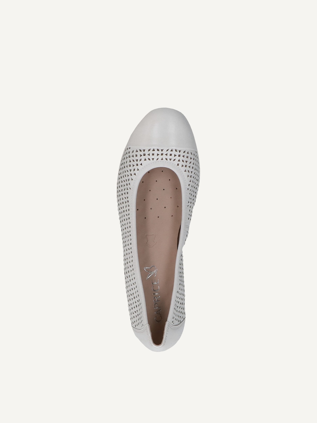 Caprice, Ballerine en cuir - blanc WHITE SOFTNAP., image 4 sur 5