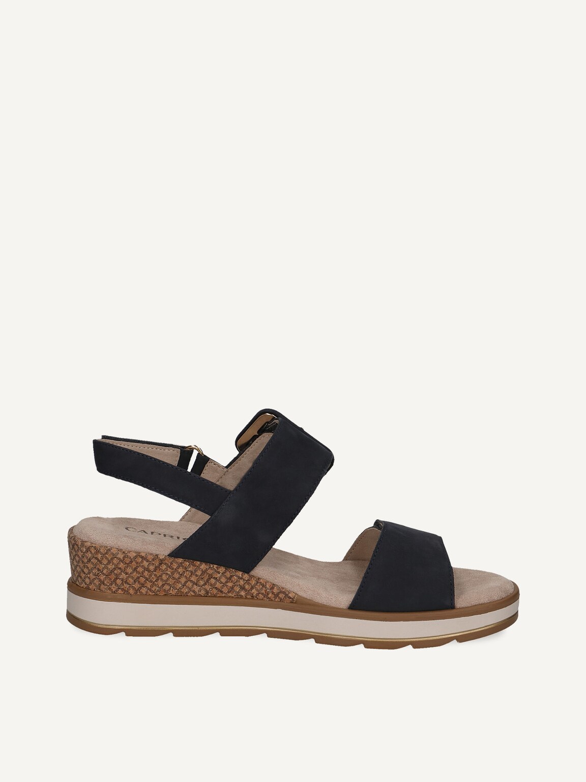 Caprice, Leather Heeled sandal - blue OCEAN NUBUC, image 3 of 5