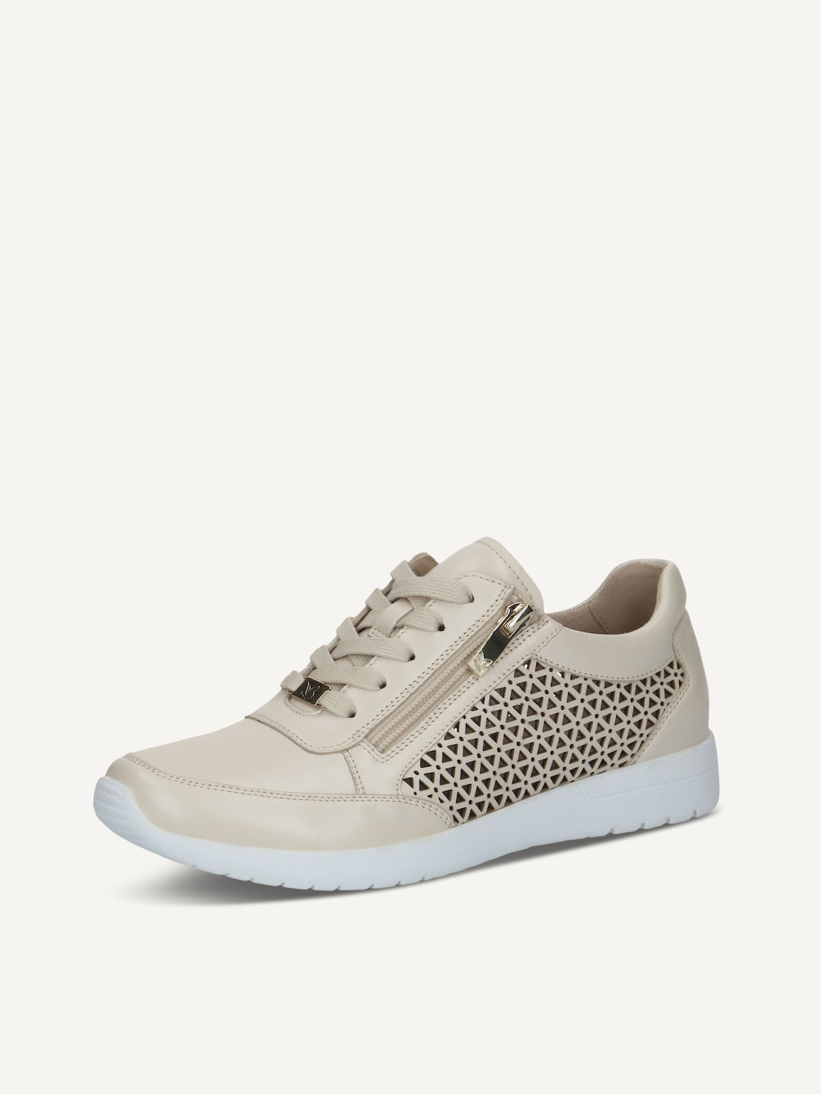 Caprice, Leather Sneaker - beige CREAM PERLATO, image 1 of 5
