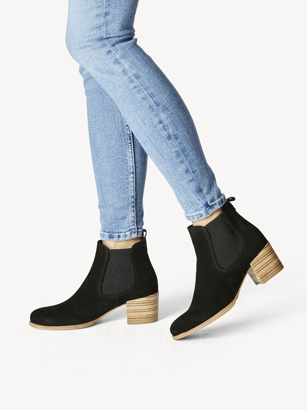 Tamaris, Leren Chelseaboot - zwart BLACK, afbeelding 2 van 7