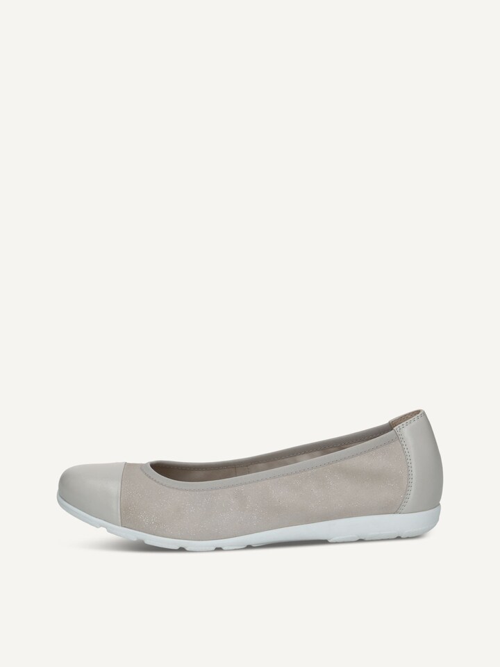 Caprice, Ballerine en cuir - gris LT.GREY COMB