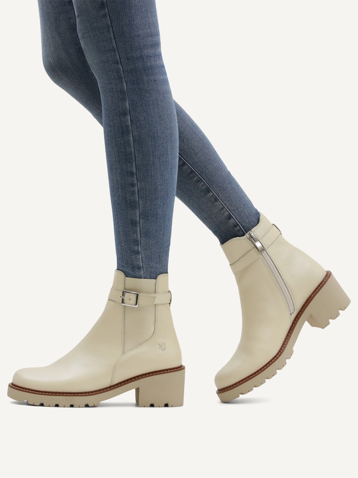 Caprice, Leather Bootie - white warm lining OFFWHITE PERL., image 2 of 6