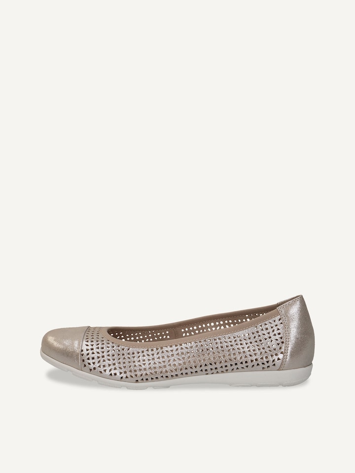Caprice, Ballerine en cuir - marron TAUPE METALLIC