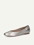 Selected, Caprice, Leather Ballerina - metallic PEARL METALLIC