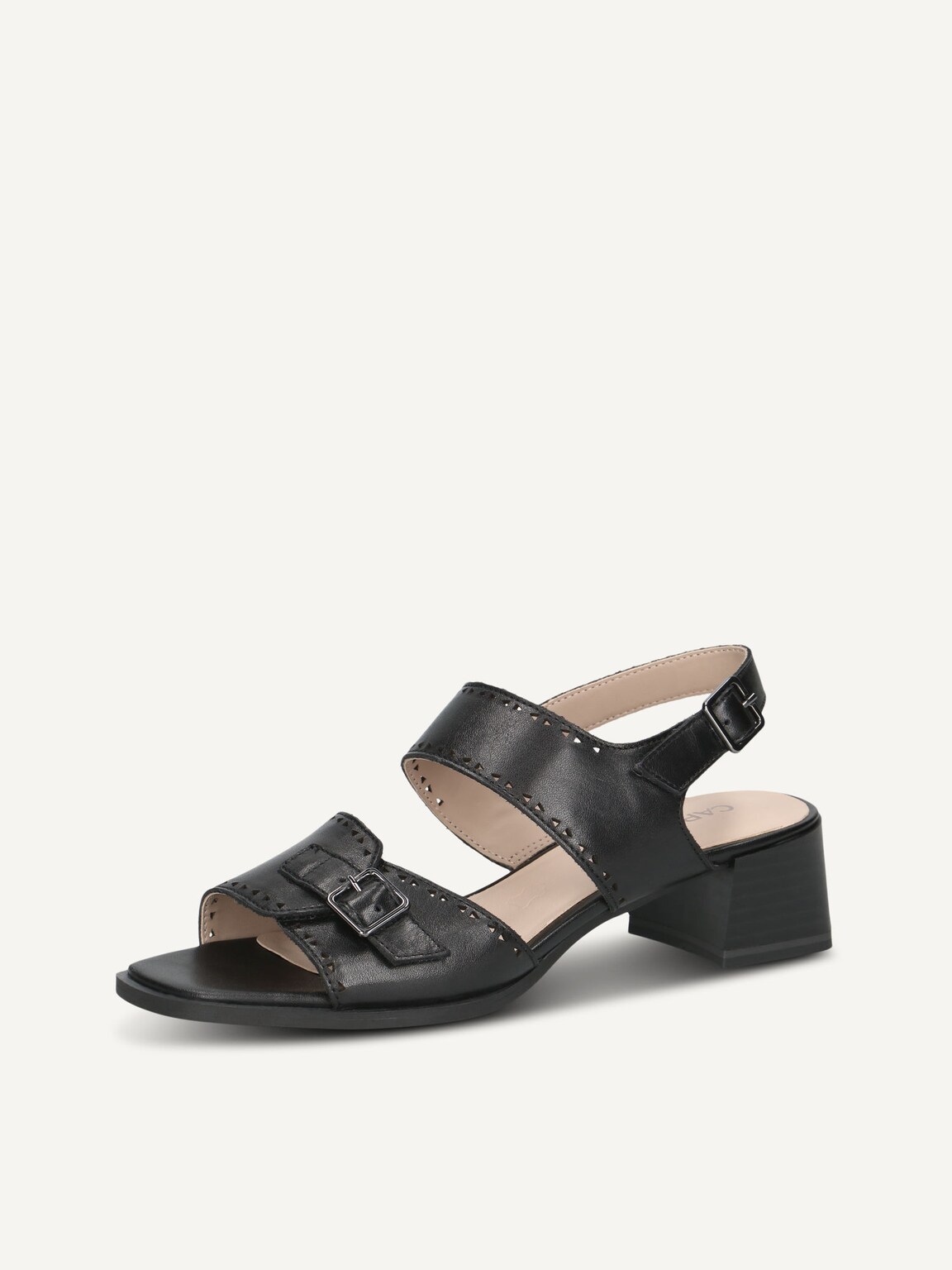 Caprice, Leather Heeled sandal - black BLACK NAPPA, image 1 of 5