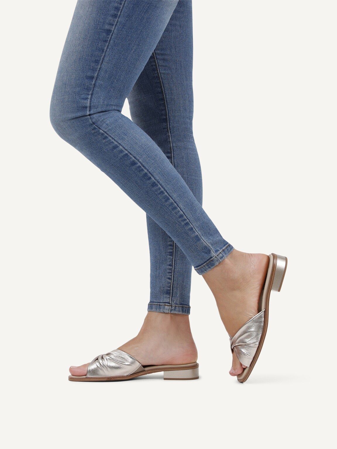 Caprice, Leather Mule - brown TAUPE METALLIC, image 2 of 6