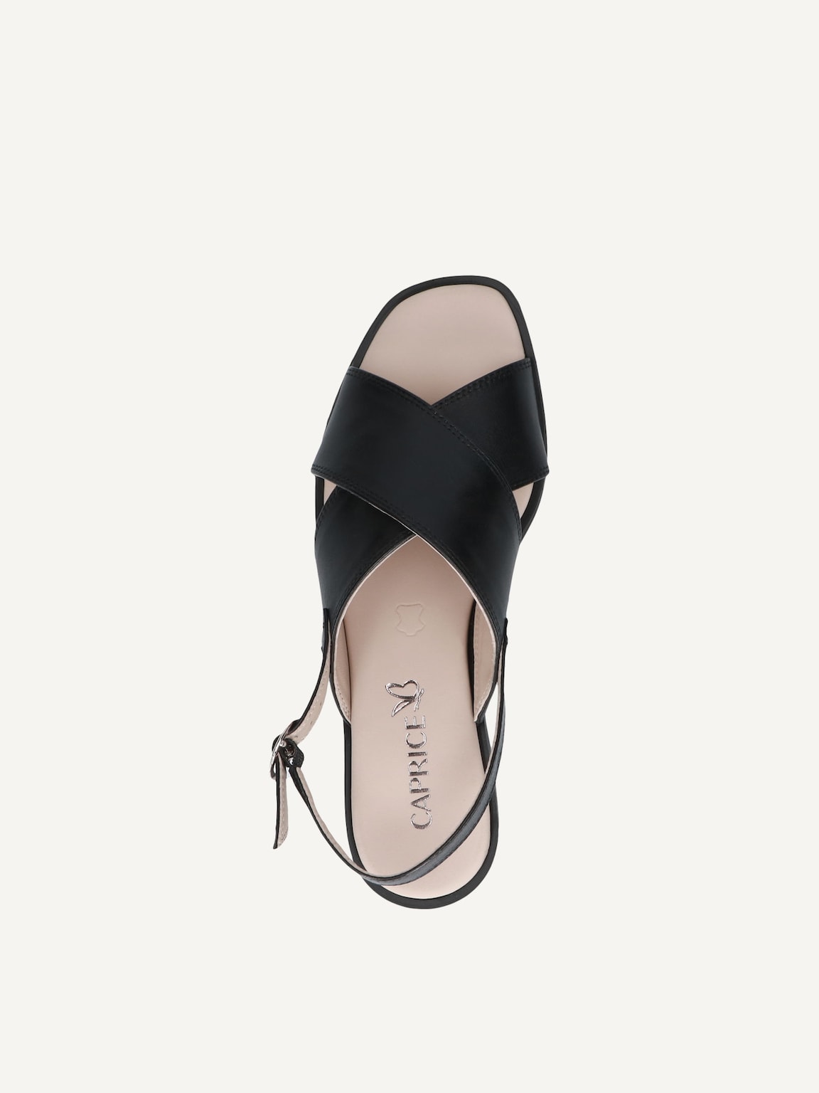 Caprice, Leather Heeled sandal - brown BLACK NAPPA, image 5 of 5