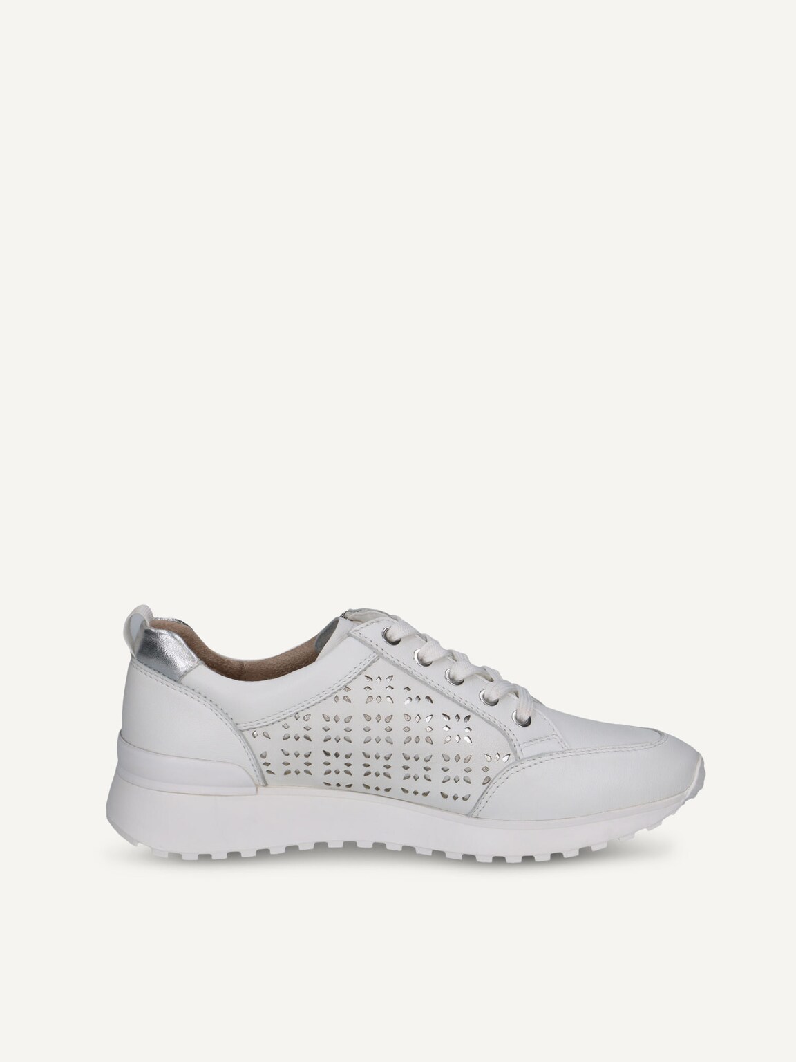 Caprice, Leather Sneaker - white WHITE/SILVER, image 3 of 5