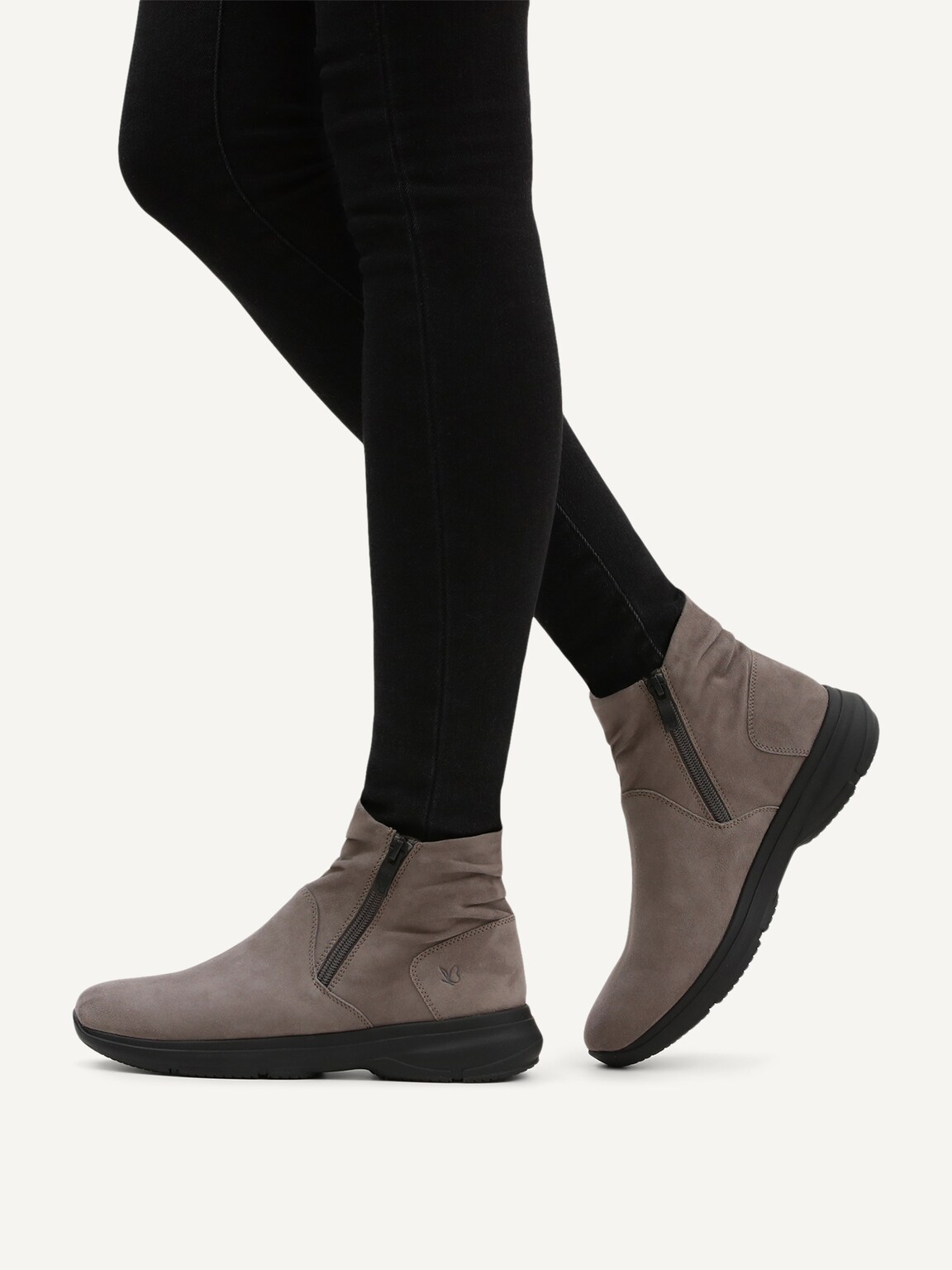 Caprice, Leather Bootie - beige DK TAUPE SUEDE, image 2 of 6
