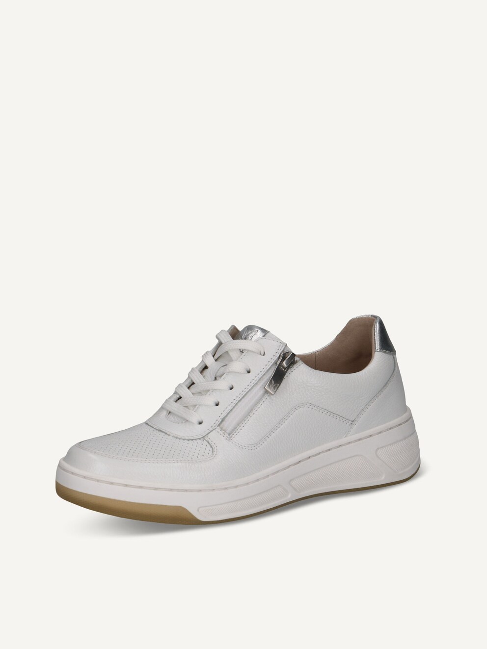 Caprice, Leather Sneaker - white WHITE/SILVER, image 1 of 6