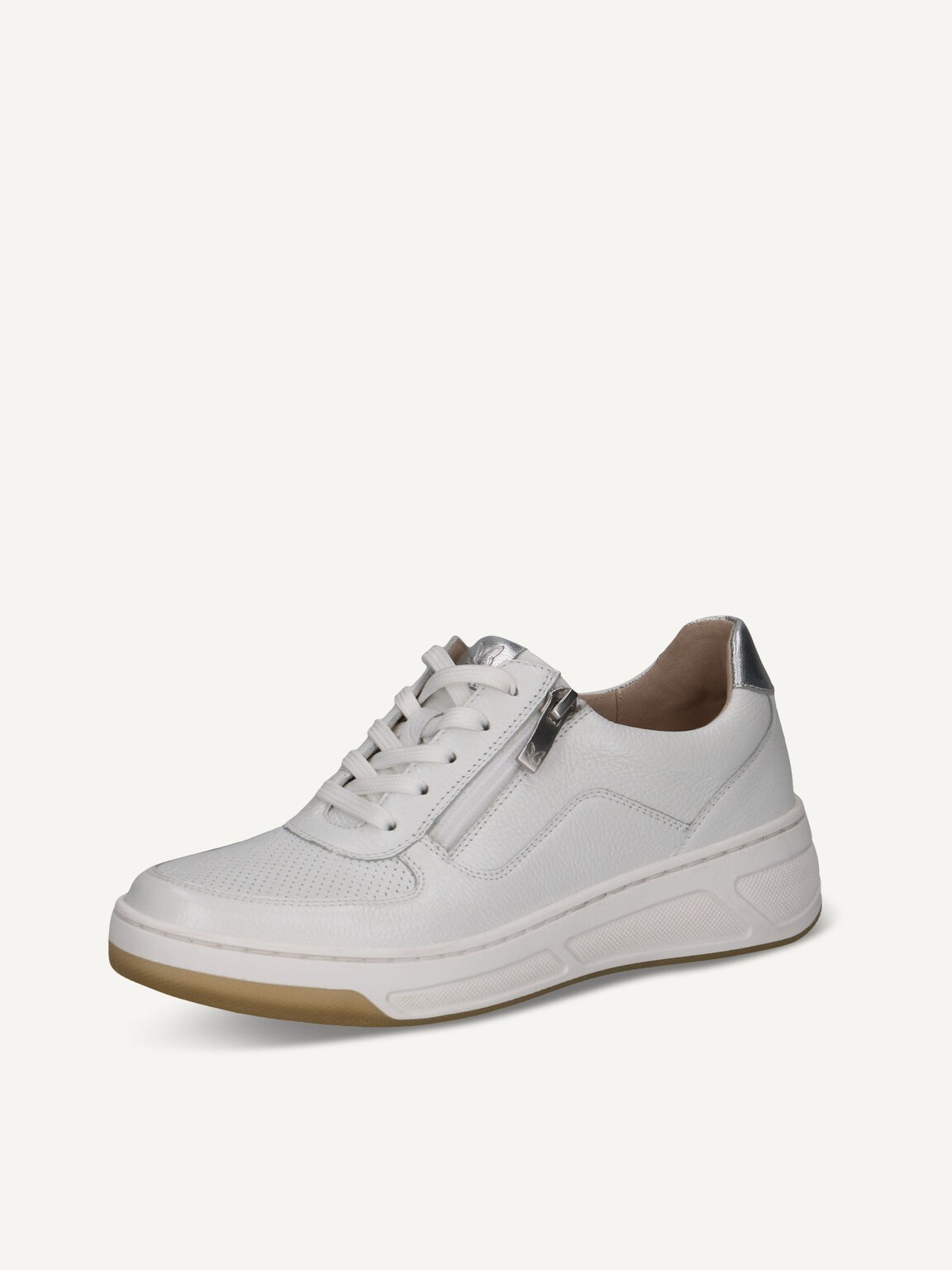 Caprice, Leather Sneaker - white WHITE/SILVER, image 1 of 6
