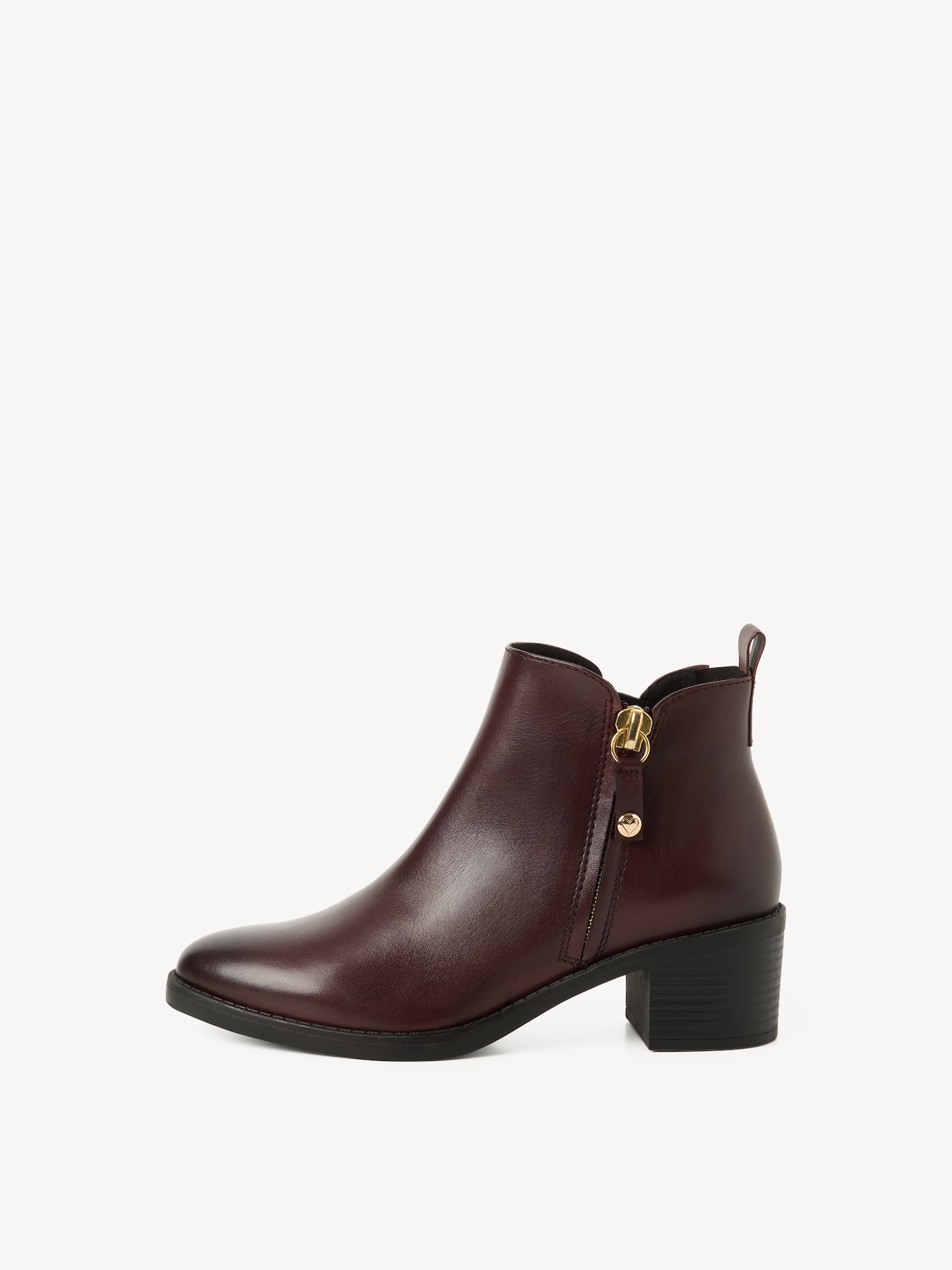 Marco Tozzi, Lederstiefelette - rot BORDEAUX