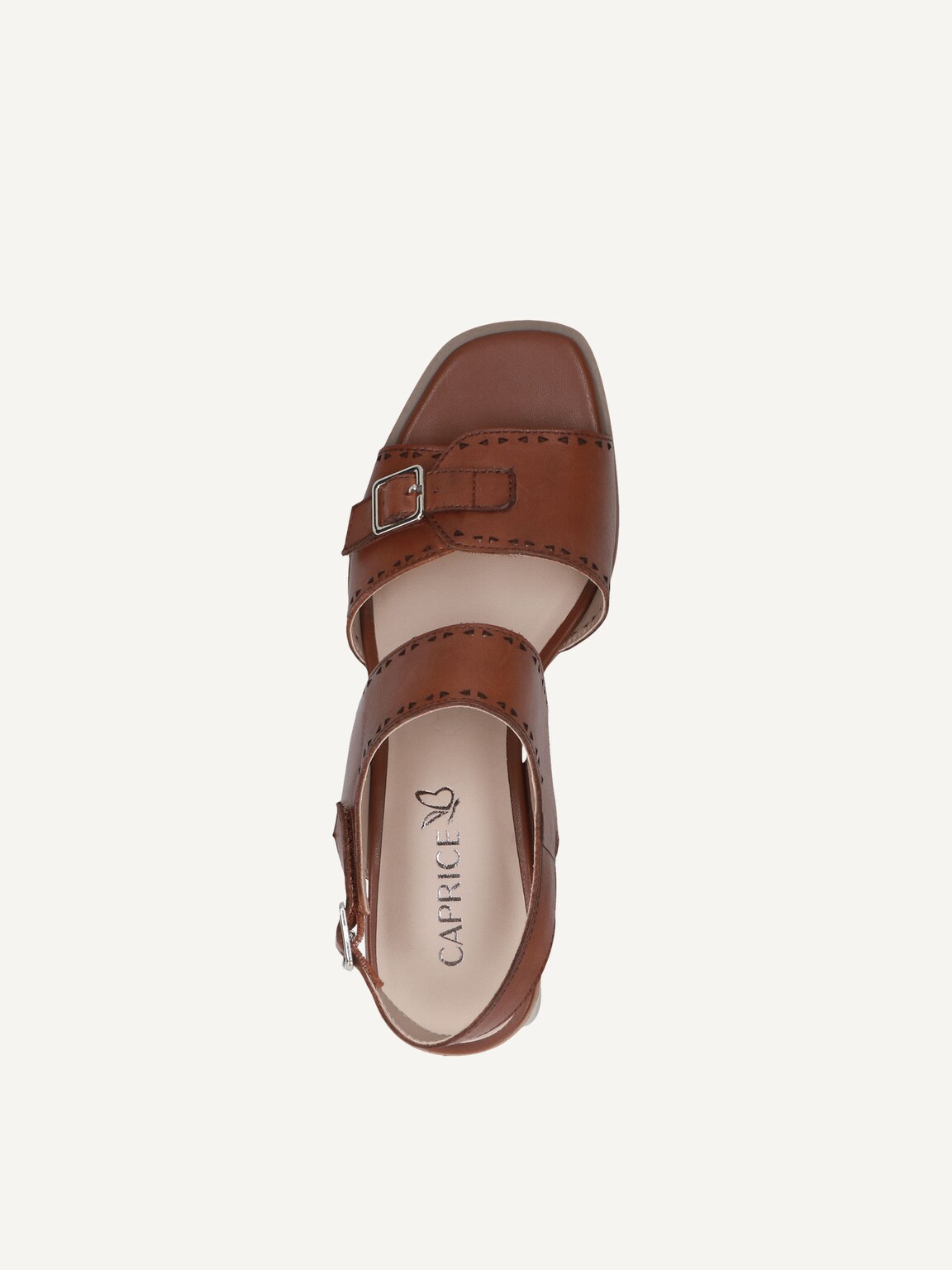 Caprice, Leather Heeled sandal - brown COGNAC NAPPA, image 6 of 6