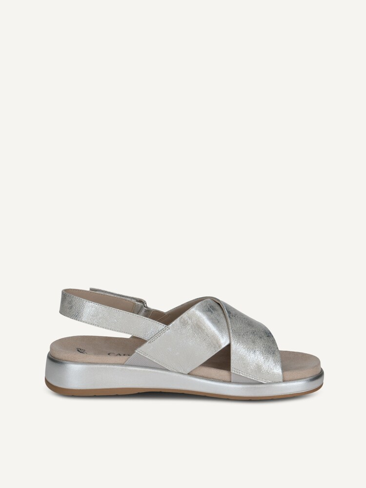 Caprice, Leather Sandal - metallic SILVER PATENT, image 4 of 6