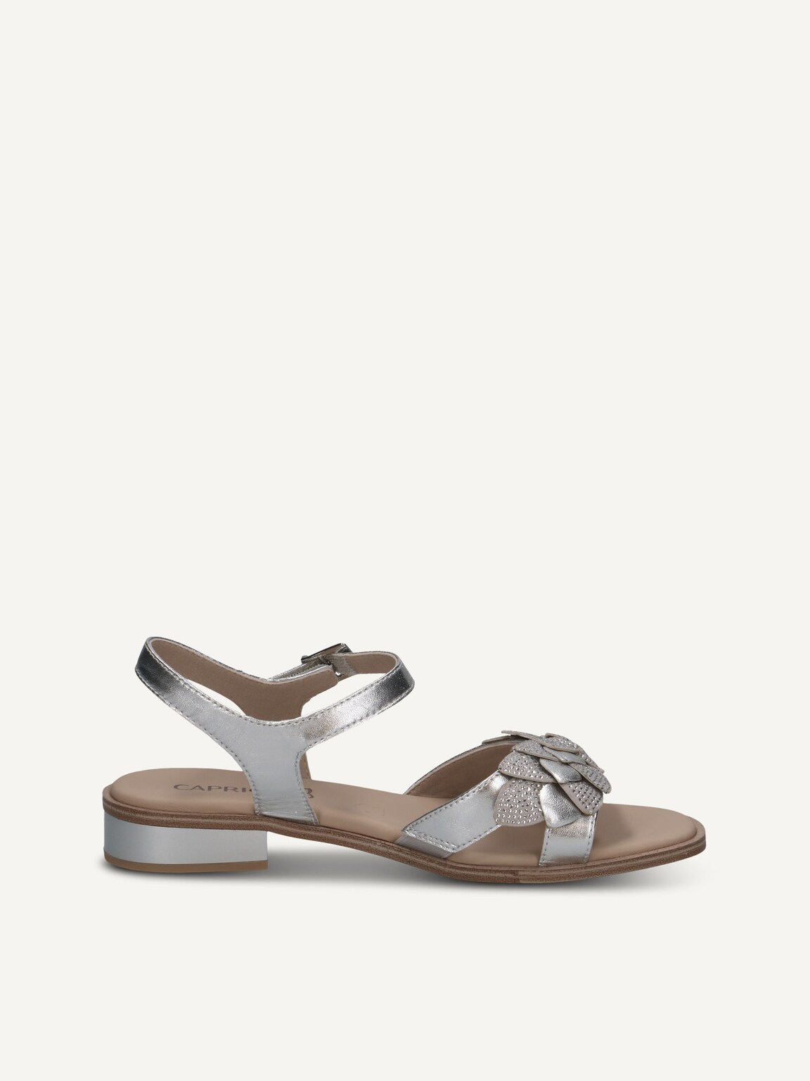 Caprice, Leather Heeled sandal - metallic SILVER COMB, image 3 of 5