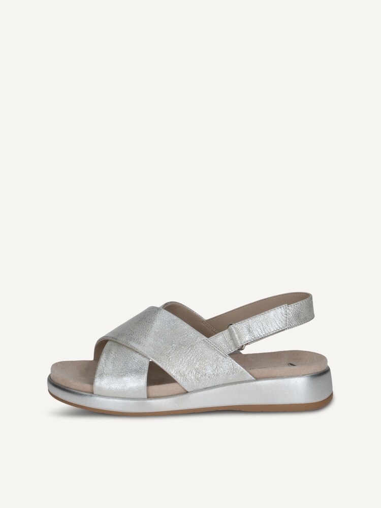 Caprice, Leather Sandal - metallic SILVER PATENT, image 3 of 6