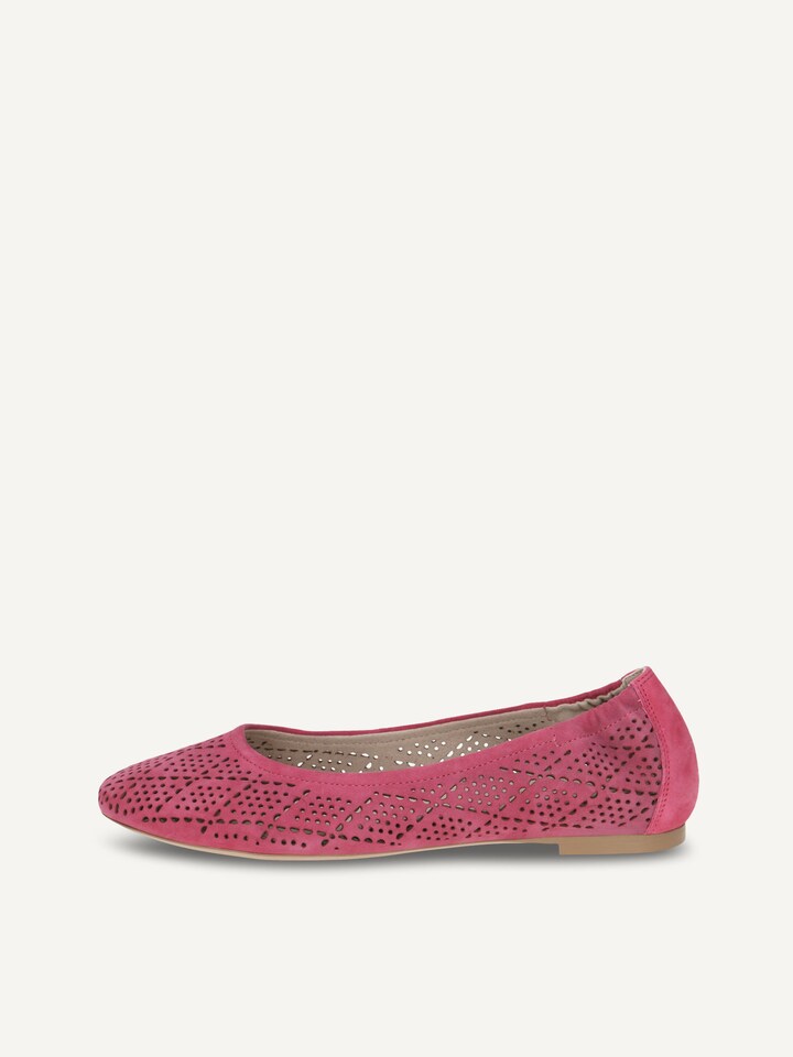 Caprice, Ballerine en cuir - rose vif PINK SUEDE