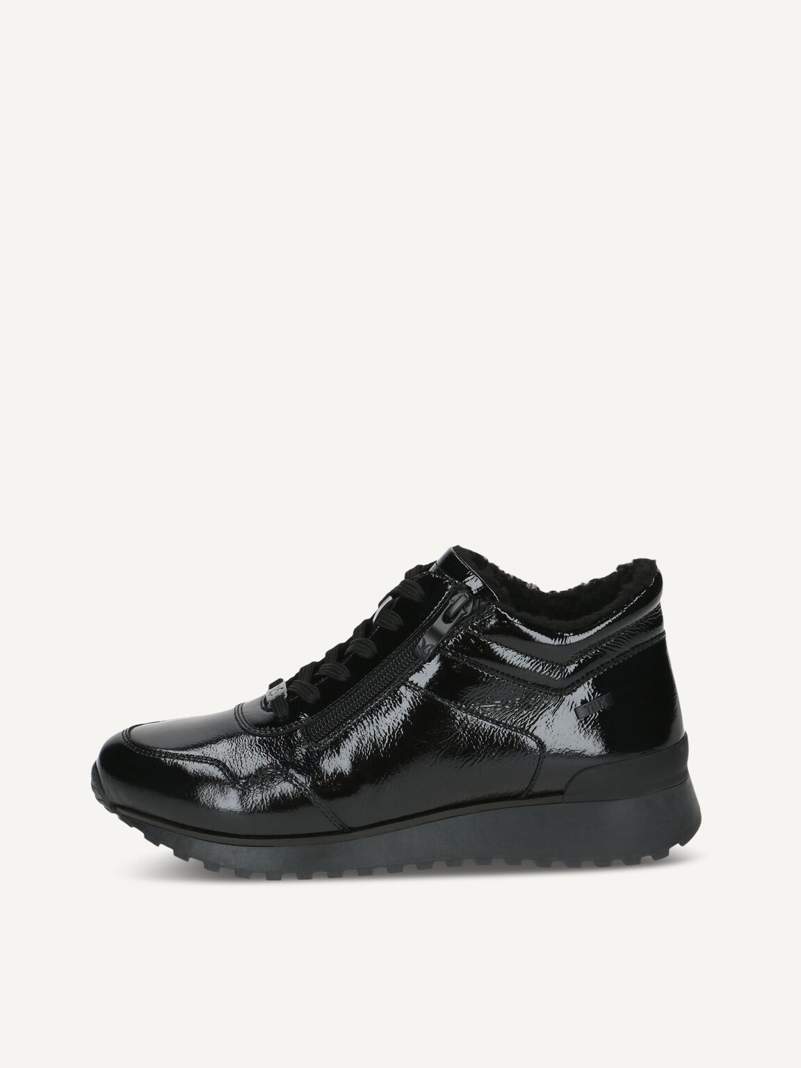 Caprice, Leather Sneaker - black warm lining BLACK NAPLAK, image 2 of 5