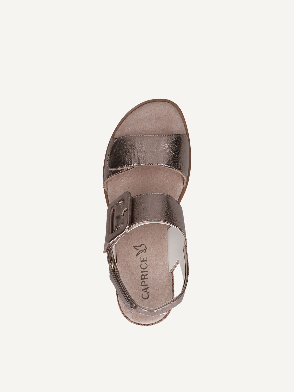 Caprice, Leather Heeled sandal - brown TAUPE METALLIC, image 5 of 5