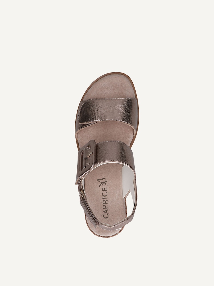 Caprice, Sandale à talon en cuir - marron TAUPE METALLIC, image 4 sur 5