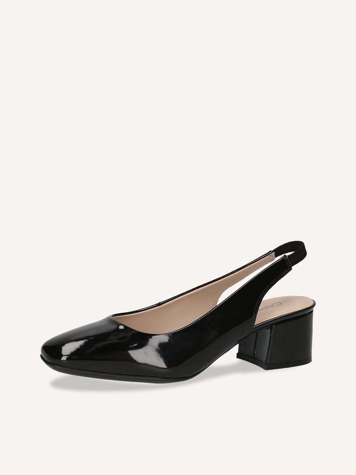 Caprice, Leather sling pumps - black BLACK PATENT, image 1 of 5