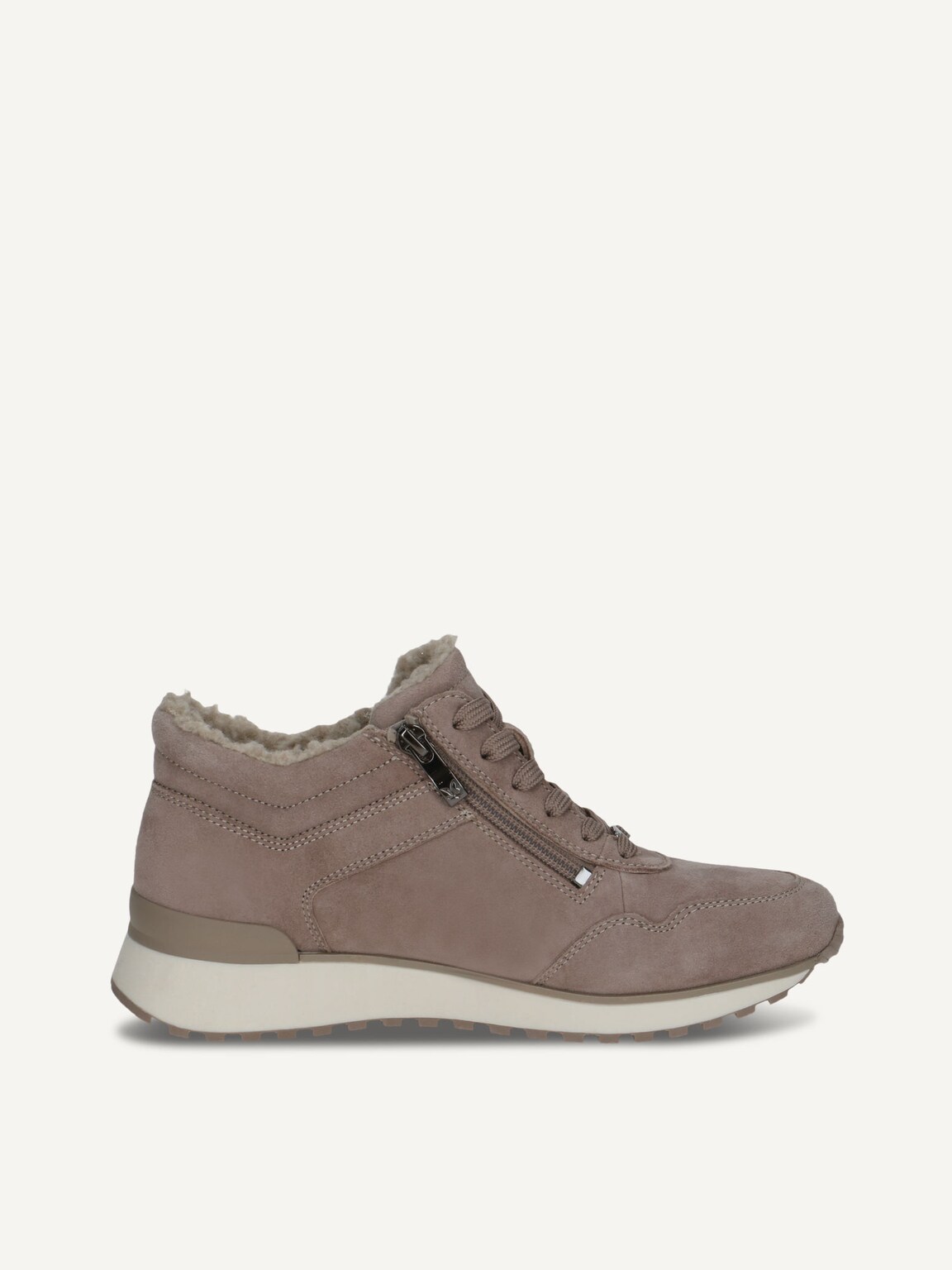 Caprice, Leather Sneaker - brown warm lining TAUPE SUEDE, image 3 of 5